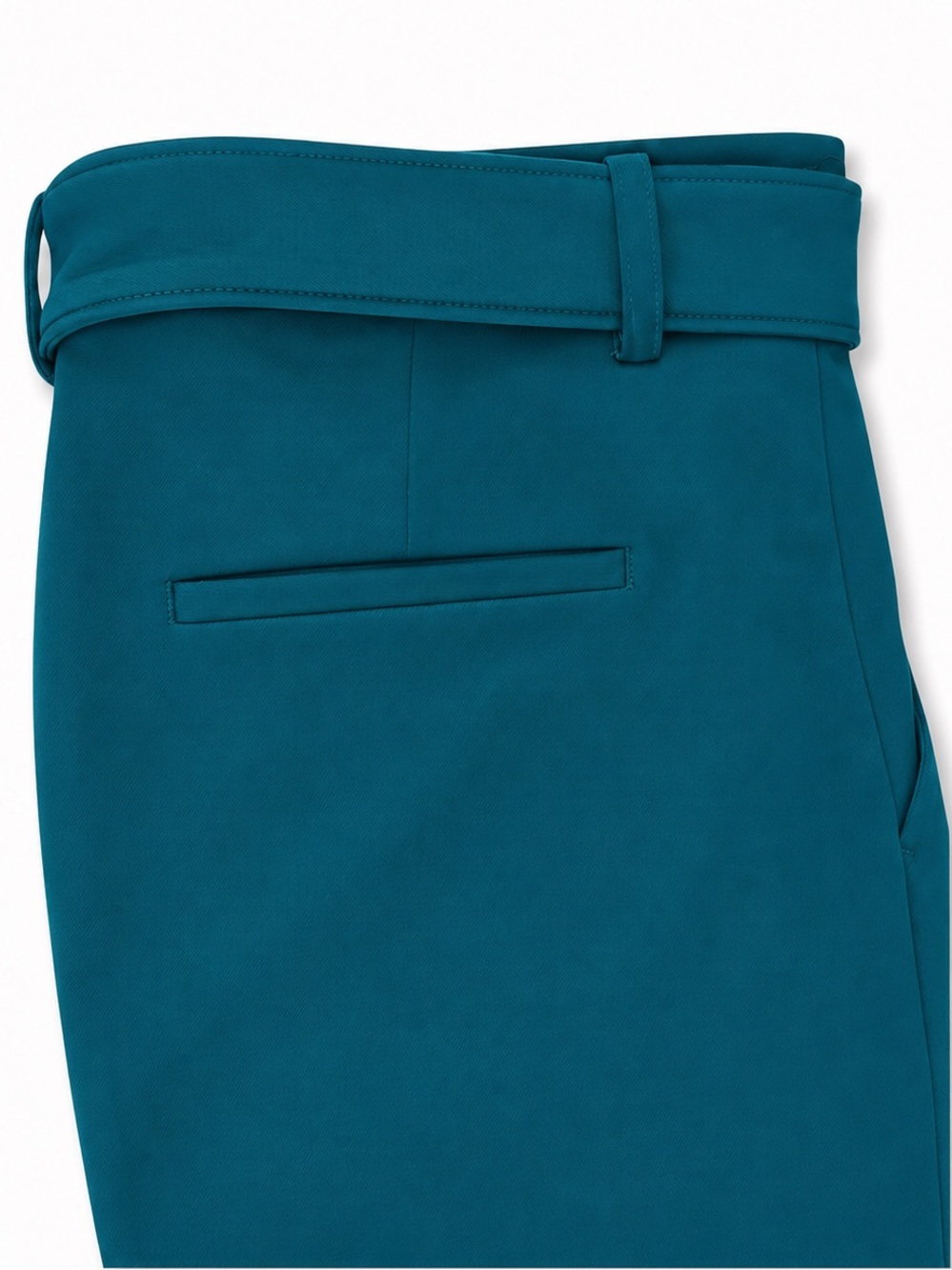 LOFT Devin Belted Slim Bi-Stretch Ankle Pants Teal Size 8 NWT - Picture 9 of 9